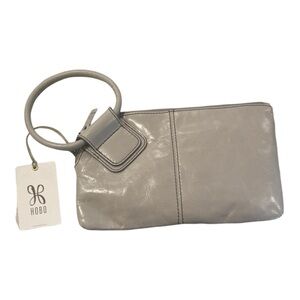 NWT HOBO sable grey Leather Wristlet clutch